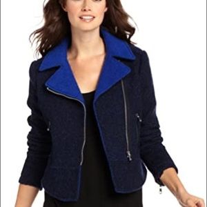 French Connection Women's Tweed Motorcycle Jacket